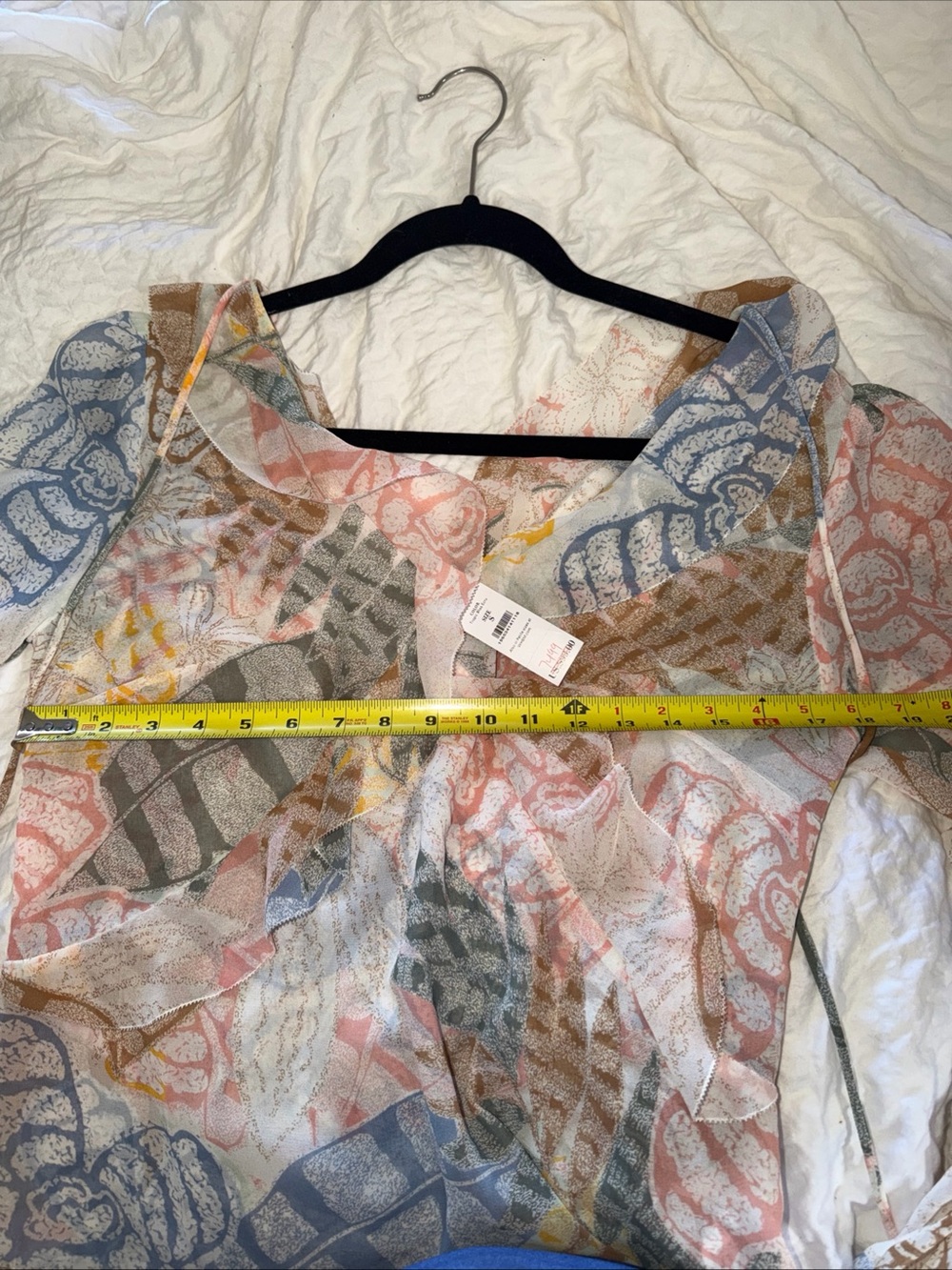 White House Black Market Pastel Multi-Color V-Neck Blouse - Picture 8 of 9